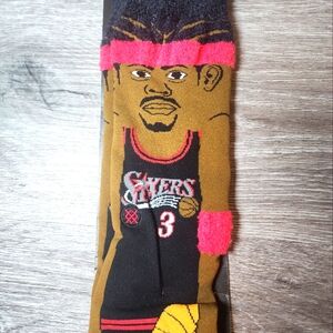 Allen Iverson Stance Philadelphia 76ers Sixers Socks Cartoon Legends NBA Basketb